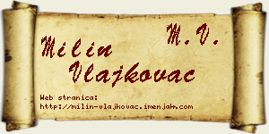 Milin Vlajkovac vizit kartica